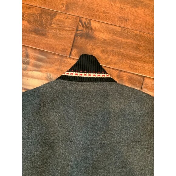 Dry Bones Gray Wool Varsity Jacket w/ Black Leather Sleeves, Size M - Picture 10 of 11